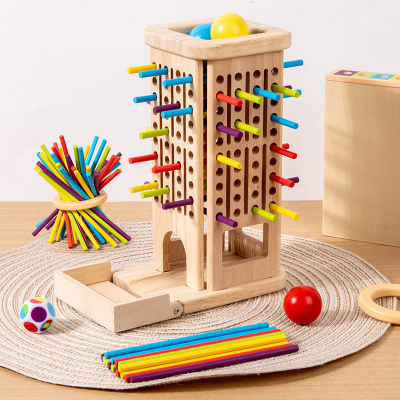 Montessori Children Wooden Balance Tower Pisa Stick Game Educational Parent-Child Interactive Playing Gift Toys for Kids Boys