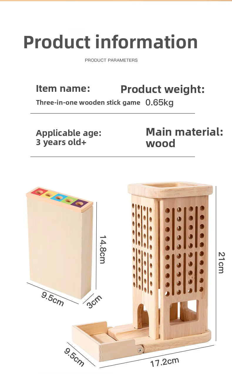 Montessori Children Wooden Balance Tower Pisa Stick Game Educational Parent-Child Interactive Playing Gift Toys for Kids Boys