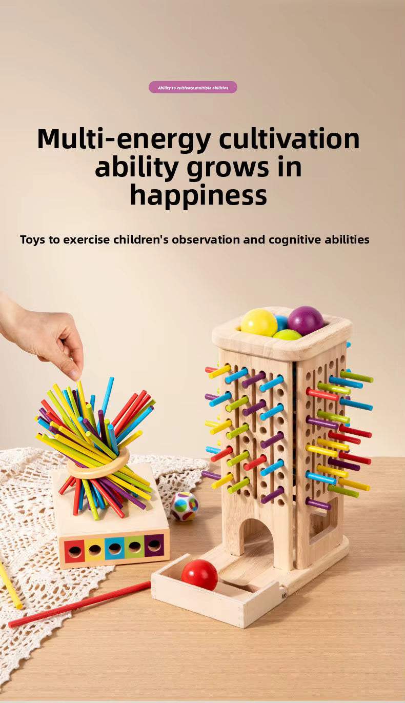 Montessori Children Wooden Balance Tower Pisa Stick Game Educational Parent-Child Interactive Playing Gift Toys for Kids Boys