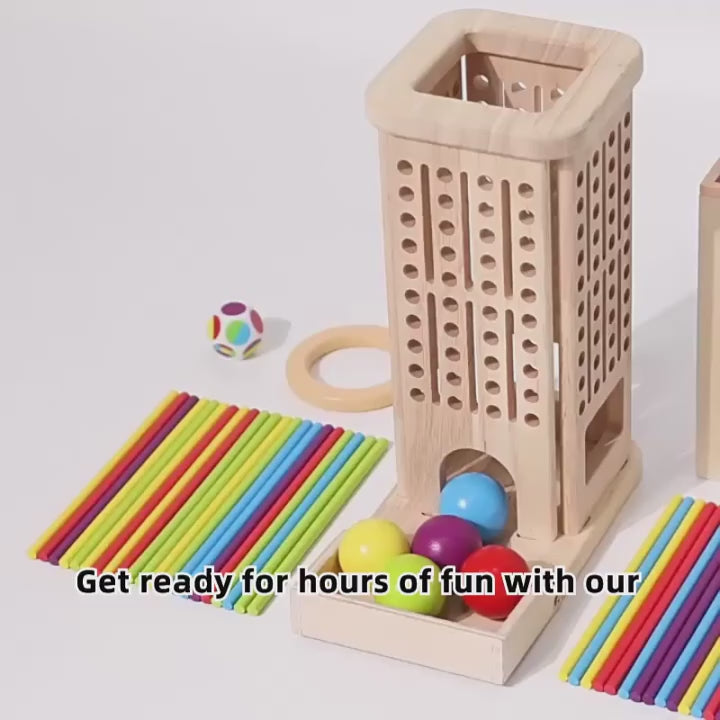 Montessori Children Wooden Balance Tower Pisa Stick Game Educational Parent-Child Interactive Playing Gift Toys for Kids Boys
